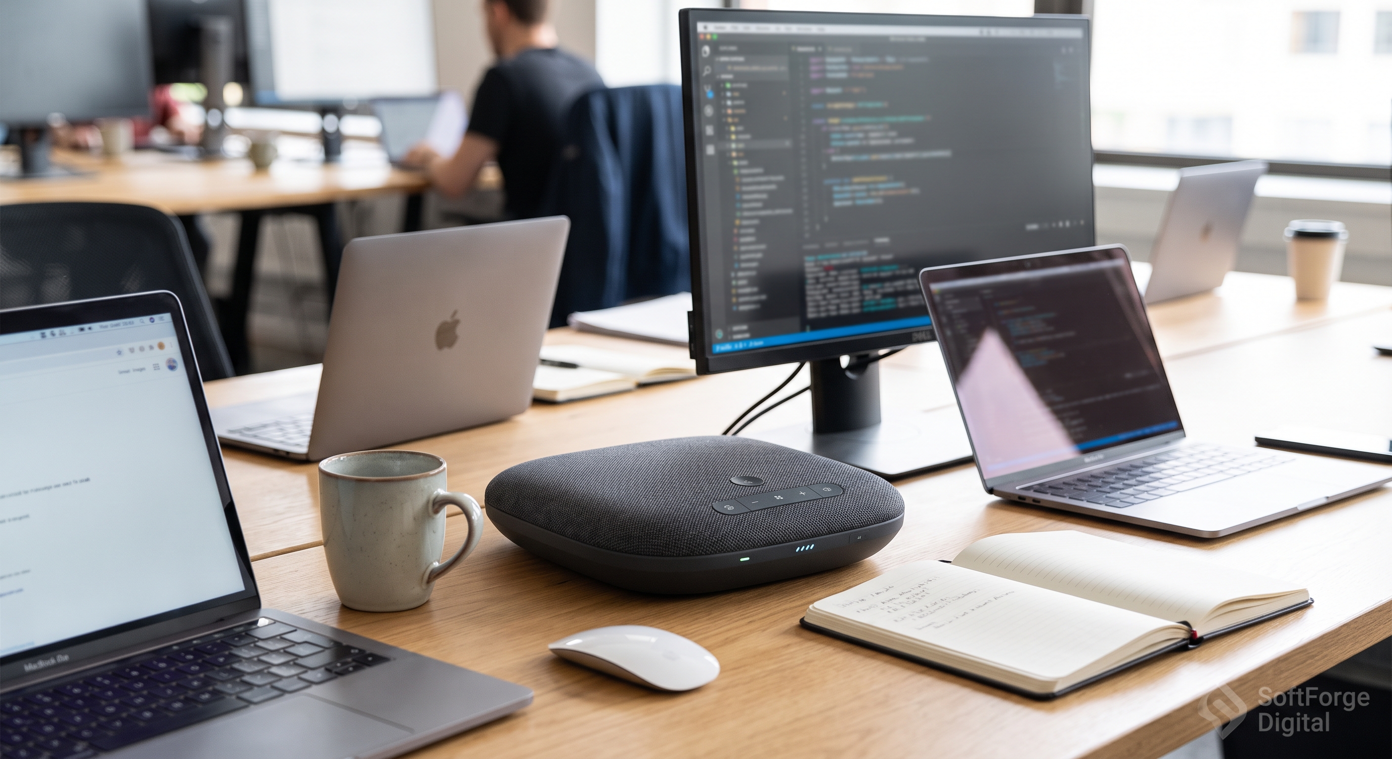 Small-team office tech accessories product setup image