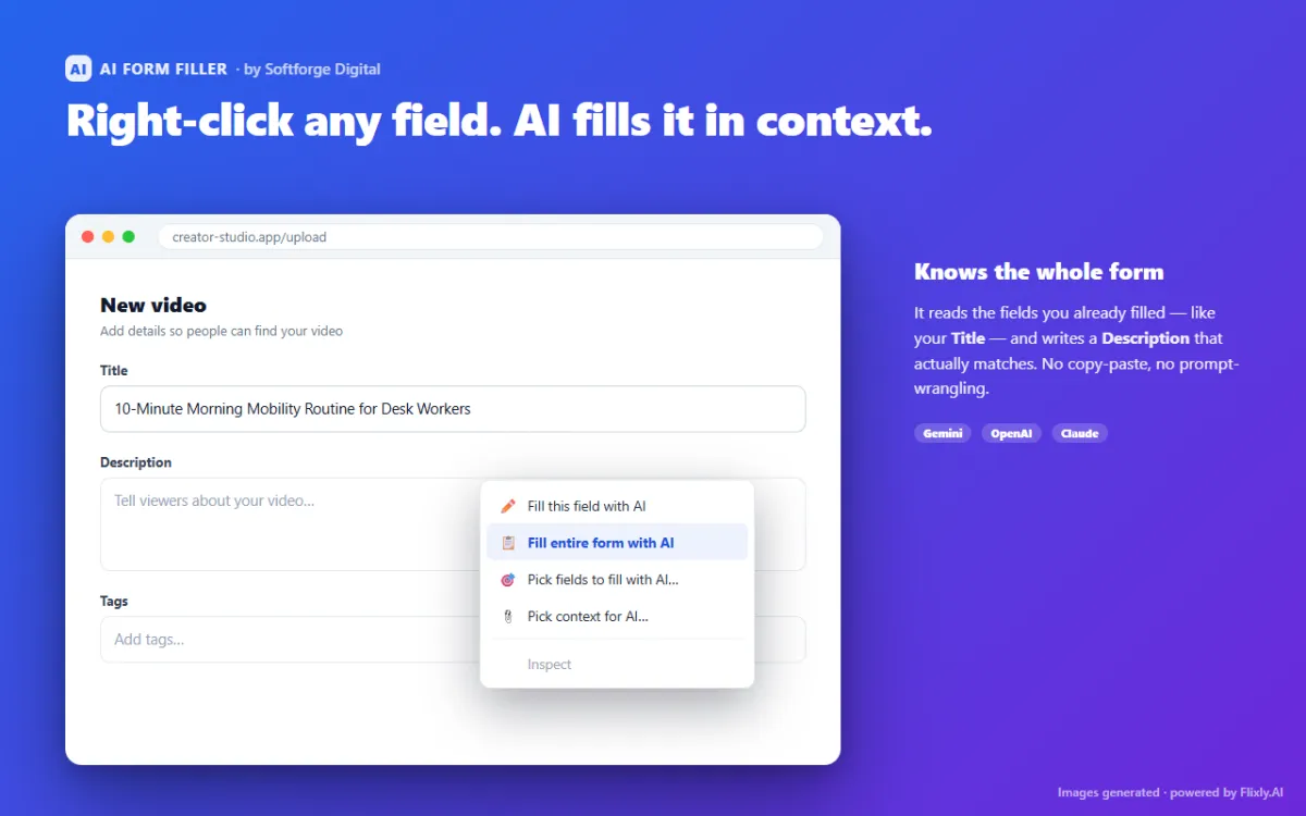 AI Form Filler Chrome extension screenshot 2