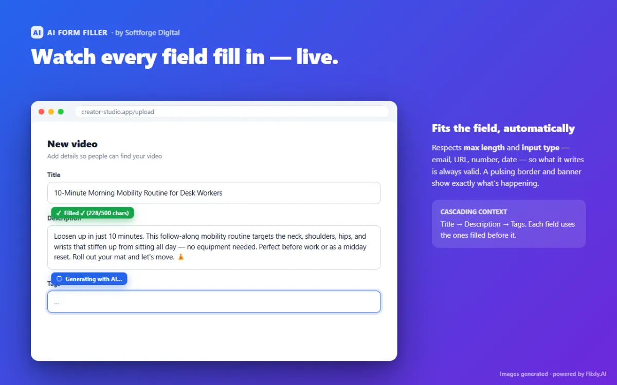 AI Form Filler Chrome extension screenshot 3
