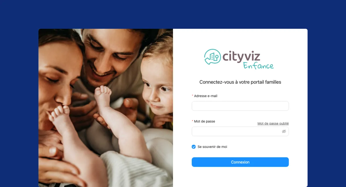 Cityviz Enfance family portal sign-in page